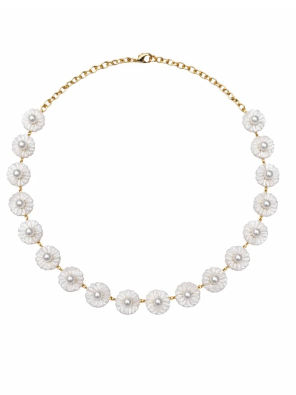 Nicola Bathie Jewelry Mother of Pearl Wildflower Necklace